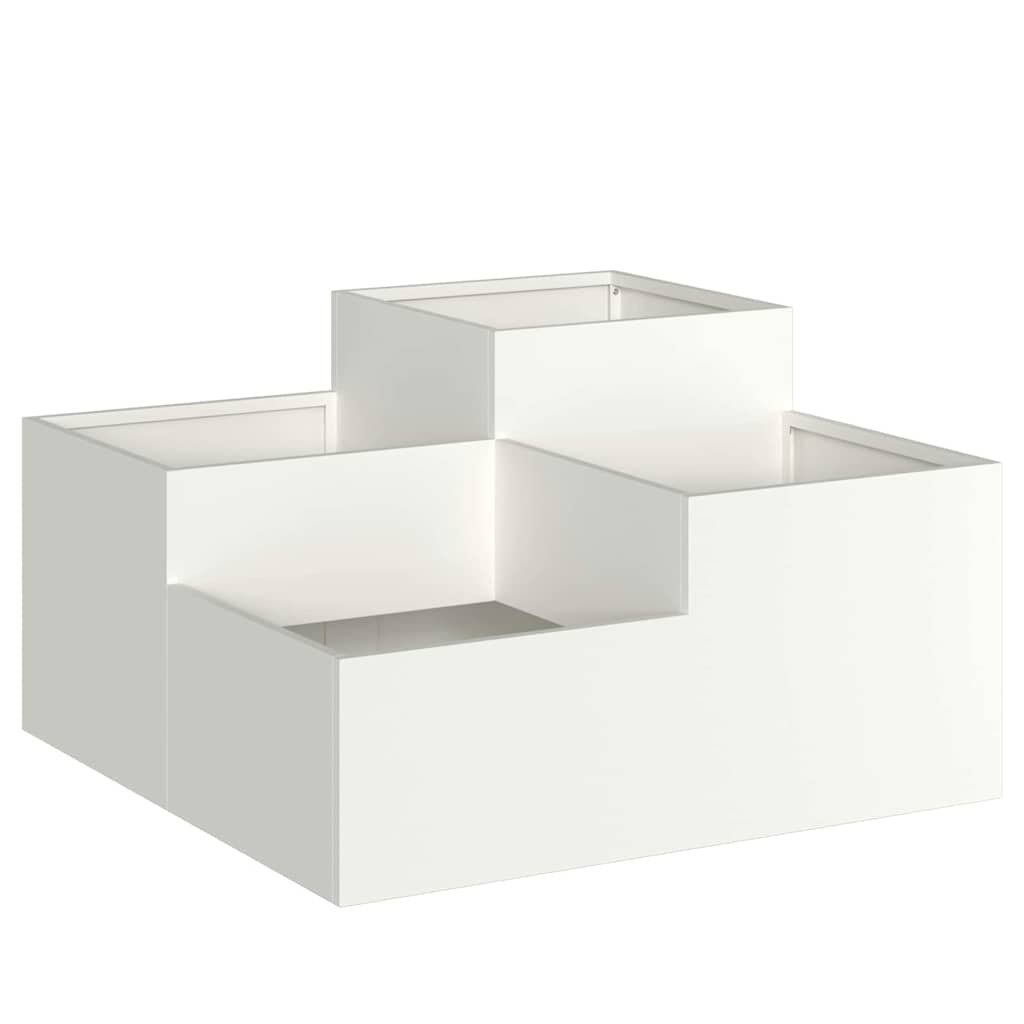 Doniczka ogrodowa Biały 100 x 100 x 48 cm Stal Lumarko!
