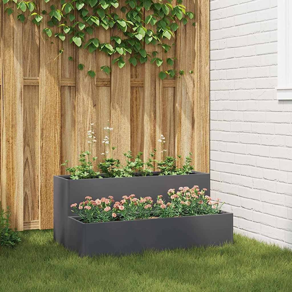 Doniczka ogrodowa Antracyt 100 x 60 x 45 cm Stal Lumarko!