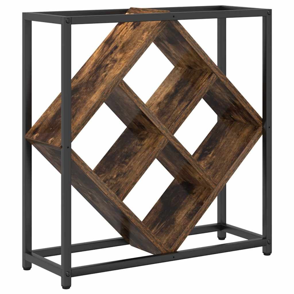 Stojak na wino dąb dymiony 51x18x52,5 cm z litego drewna Lumarko!