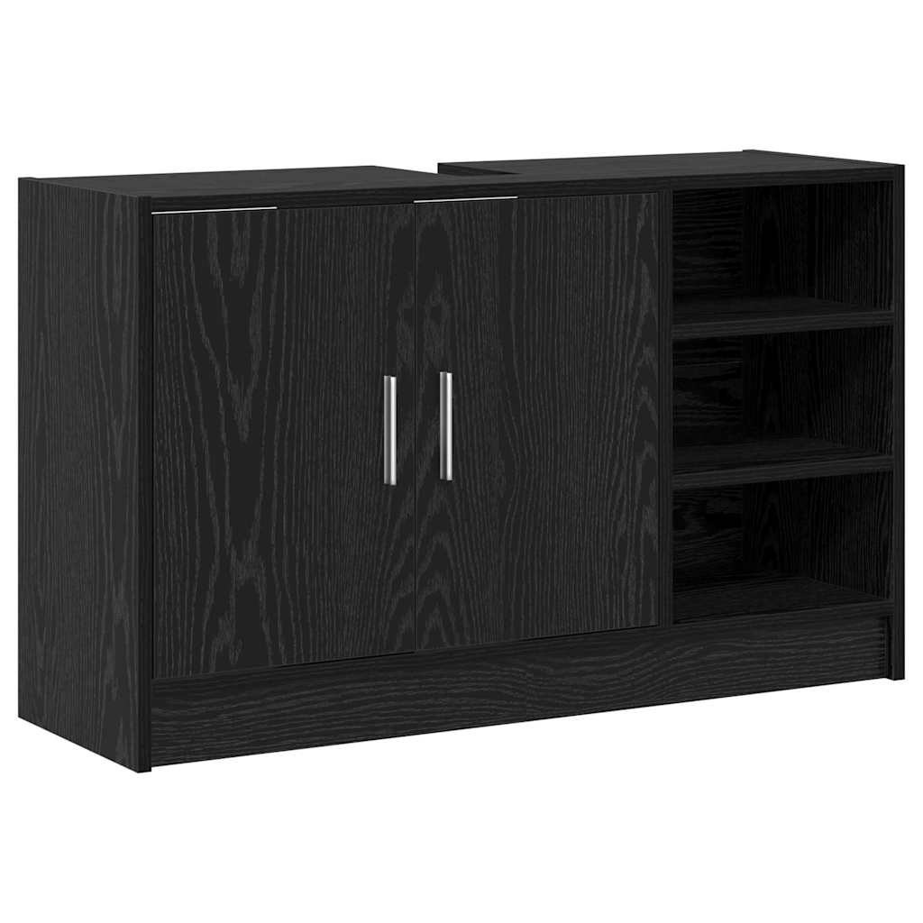 Cabinet umywalkowy czarny dąb 90x29x55 cm Drewno inżynieryjne Lumarko!