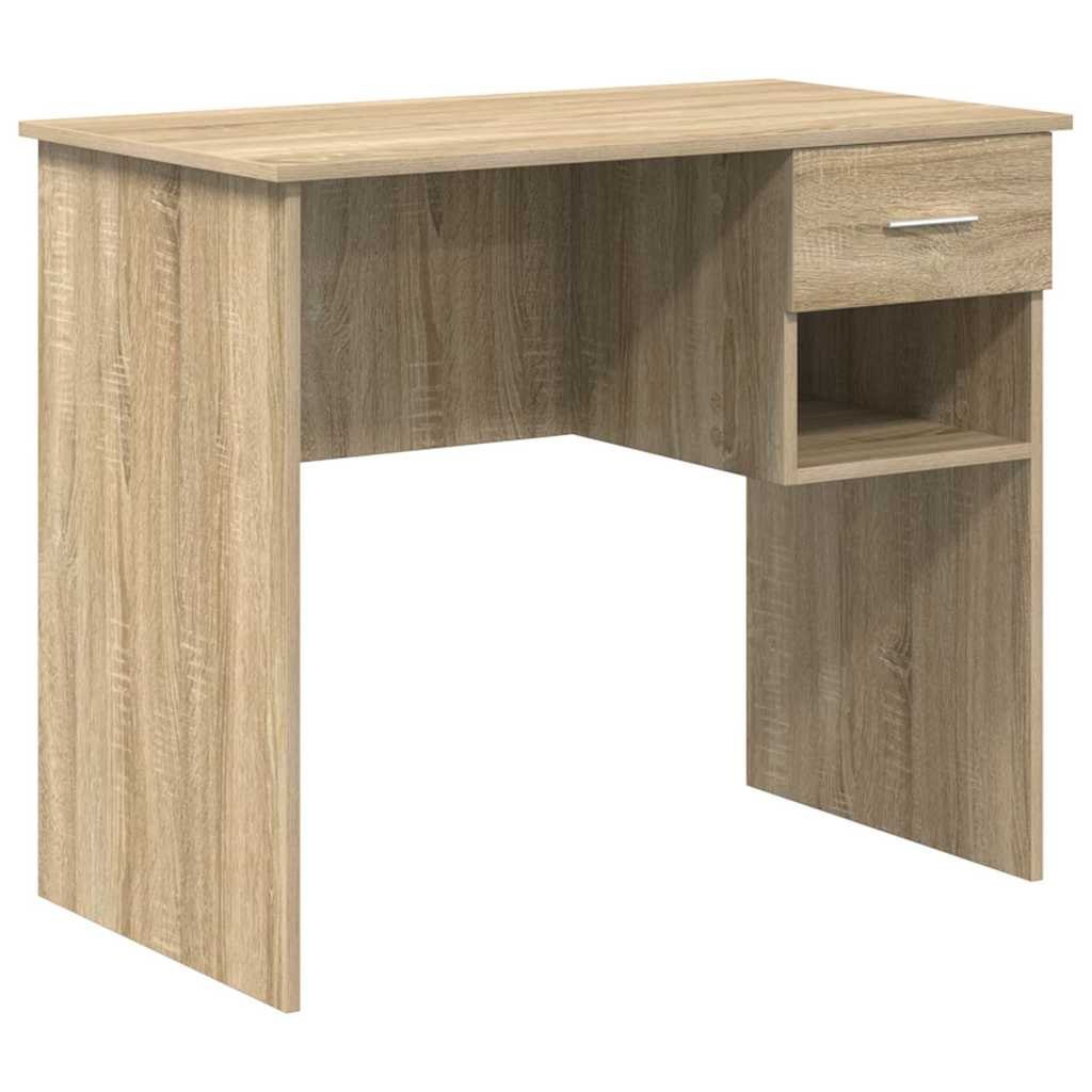 Biurko z przechowalnią Dąb Sonoma 90x49.5x75 cm Drewno kompozytowe Lumarko!