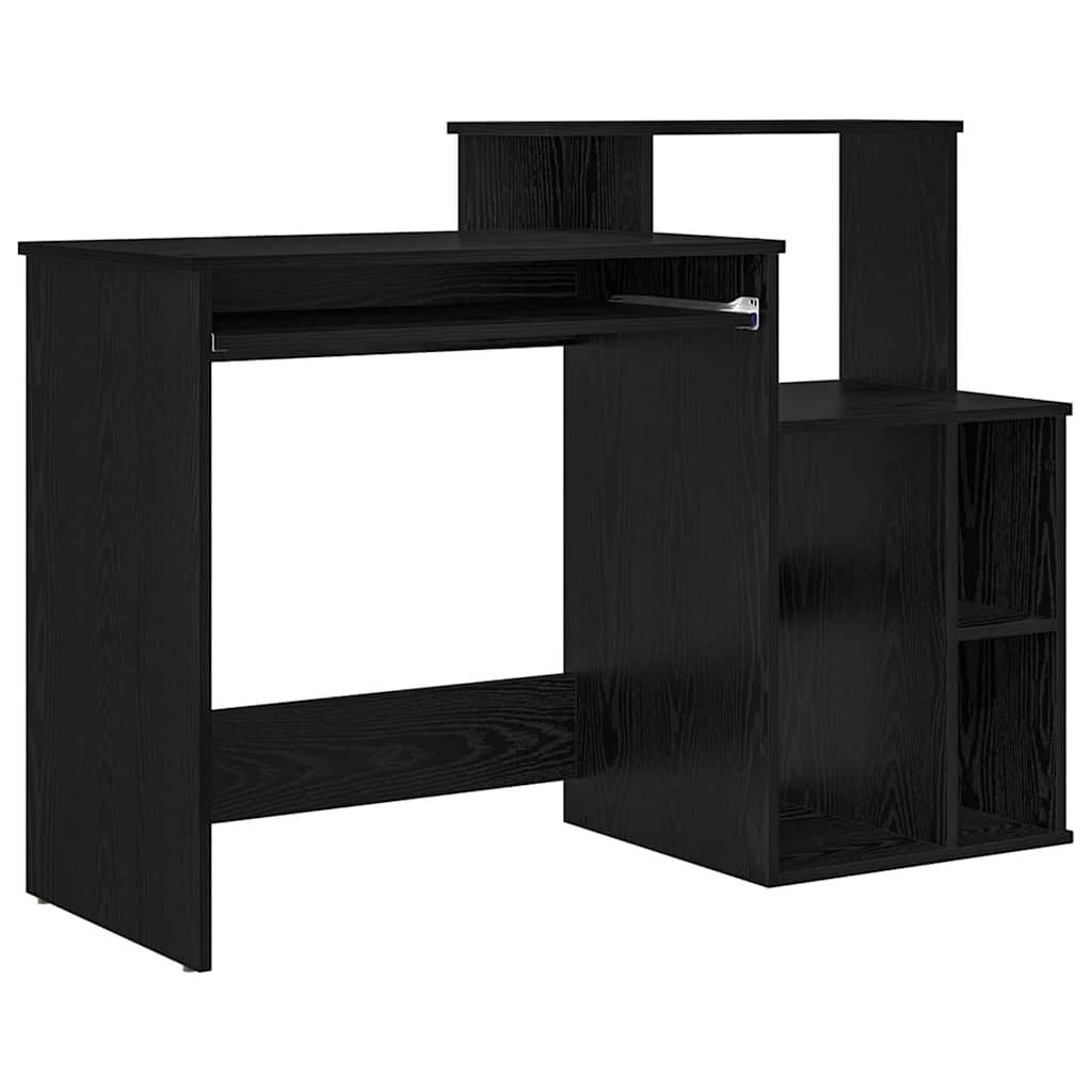Biurko z przechowalnią Czarny dąb 120.5x44x88.5 cm Materiał drewnopochodny Lumarko!