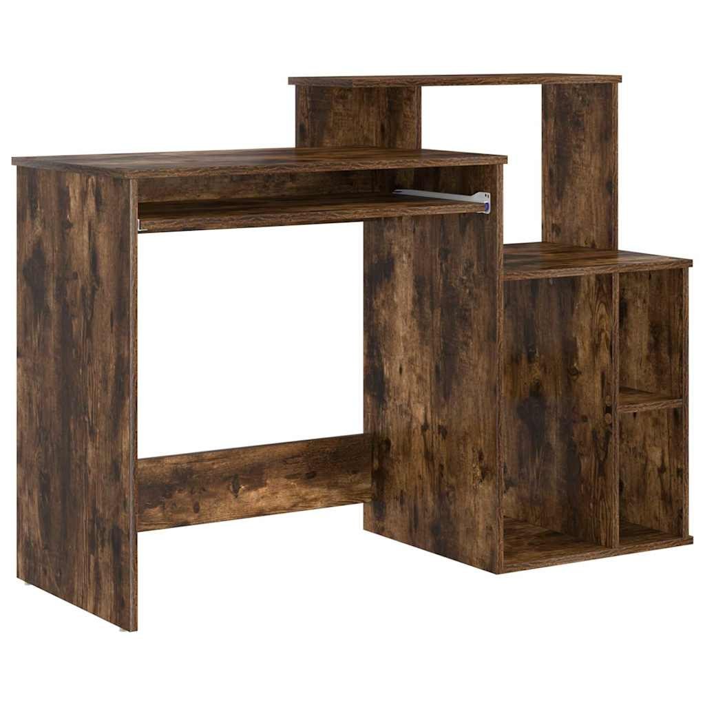 Biurko z przechowywaniem Dąb dymny 120.5x44x88.5 cm Materiał drewnopochodny Lumarko!
