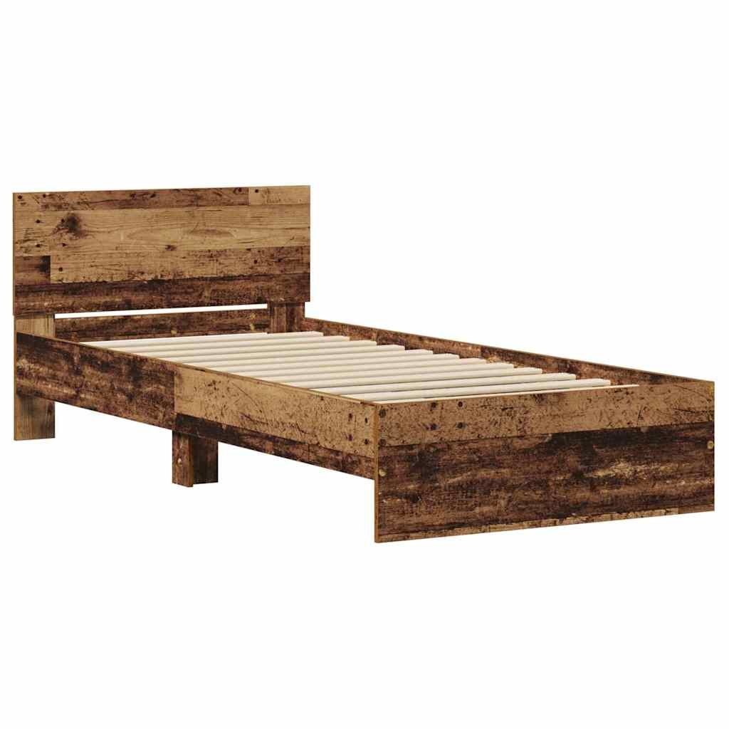 Łóżko z Drewna Starego 90x200 cm z Materiałów Drewnopochodnych Lumarko!