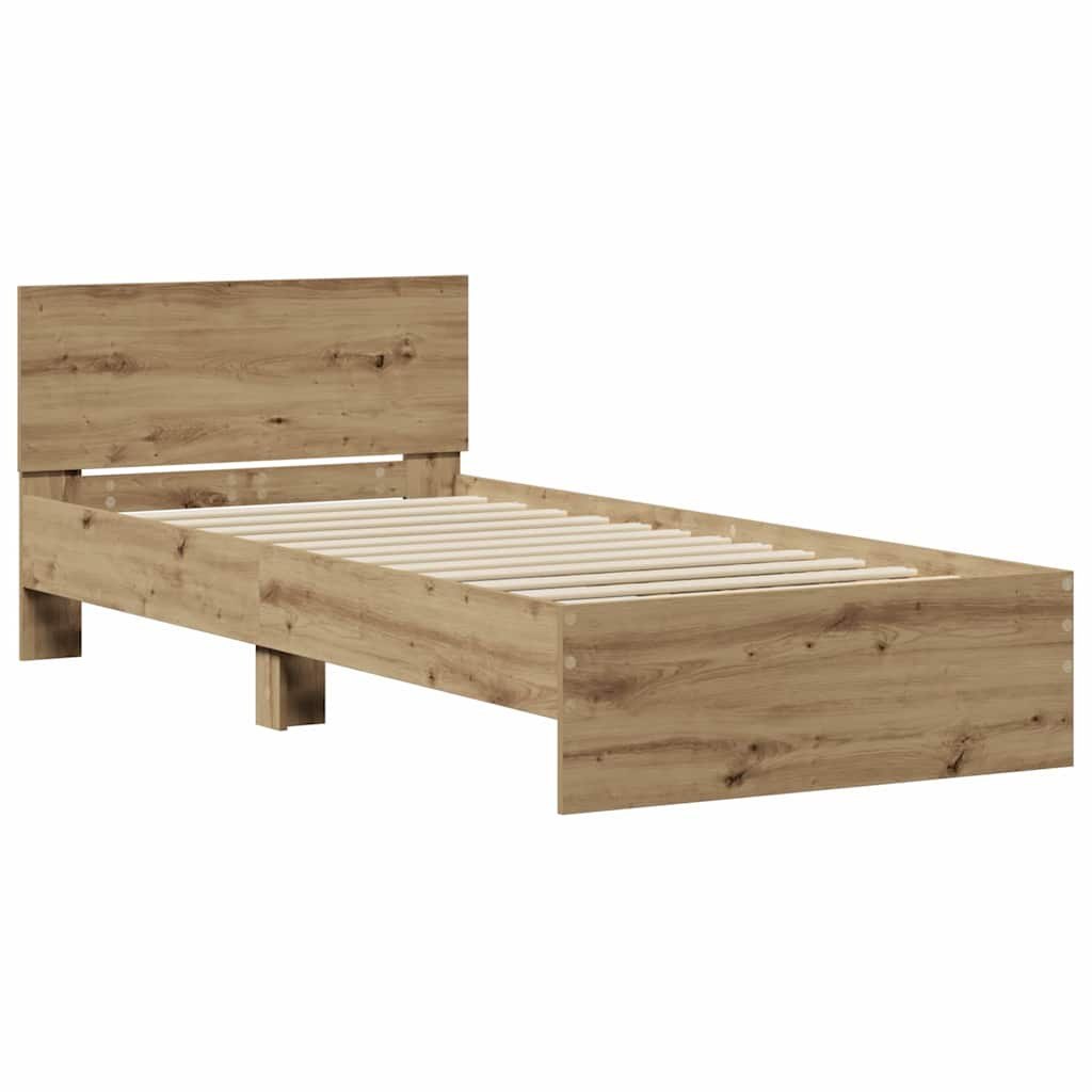 Ramka łóżka bez materaca i zagłówka Dąb Rzemieślniczy 90x200 cm Lumarko!