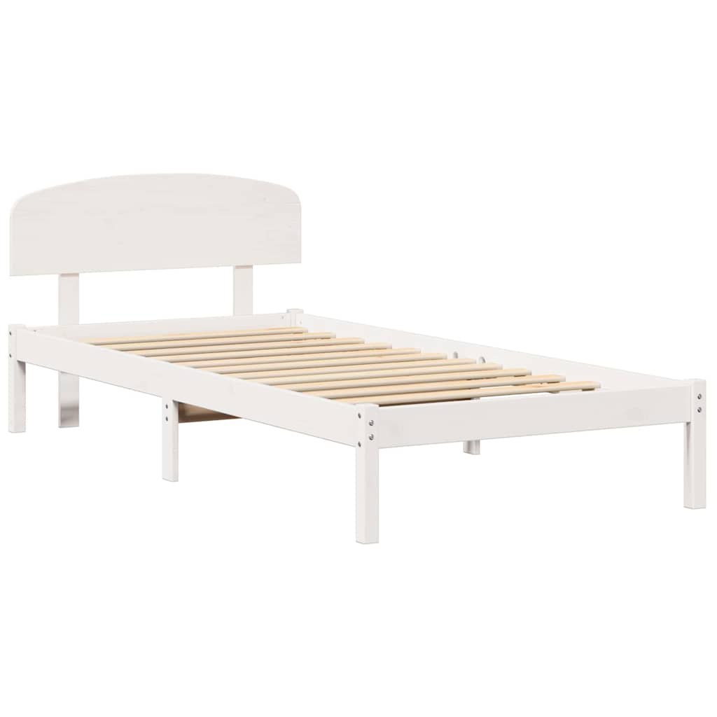 Biała rama łóżka 90x190 cm Lite drewno sosnowe Lumarko!