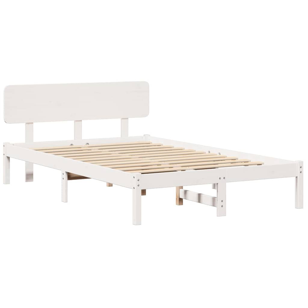 Biała Rama Łóżka z Zagłówkiem 120x190 cm z solidnego drewna sosnowego Lumarko!