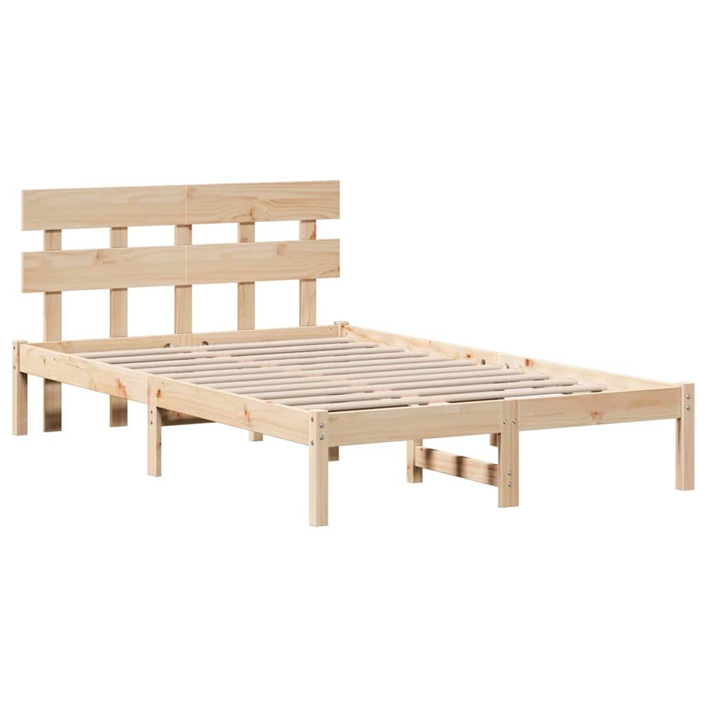 Ramka łóżka Brązowy 140 x 190 cm Lite drewno sosnowe