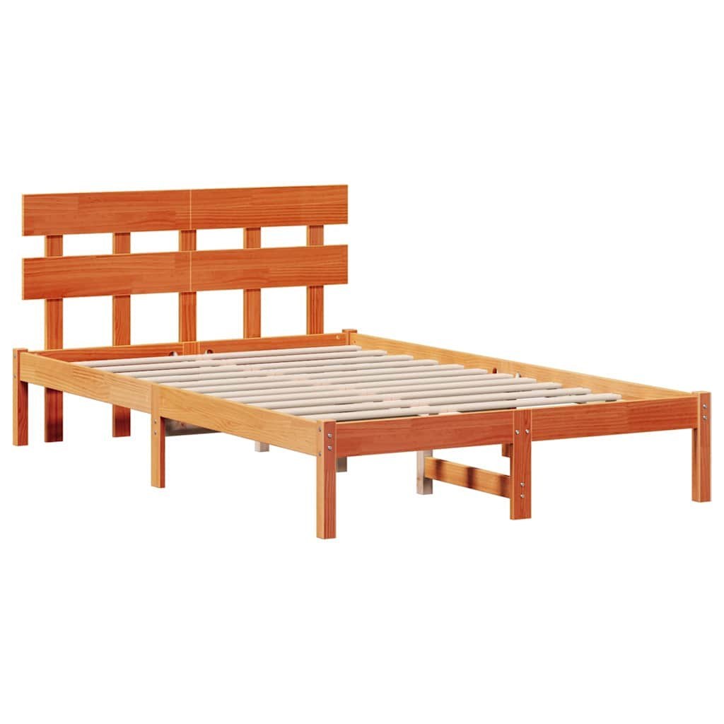 Ramka łóżka Brązowy 140 x 190 cm Lite drewno sosnowe