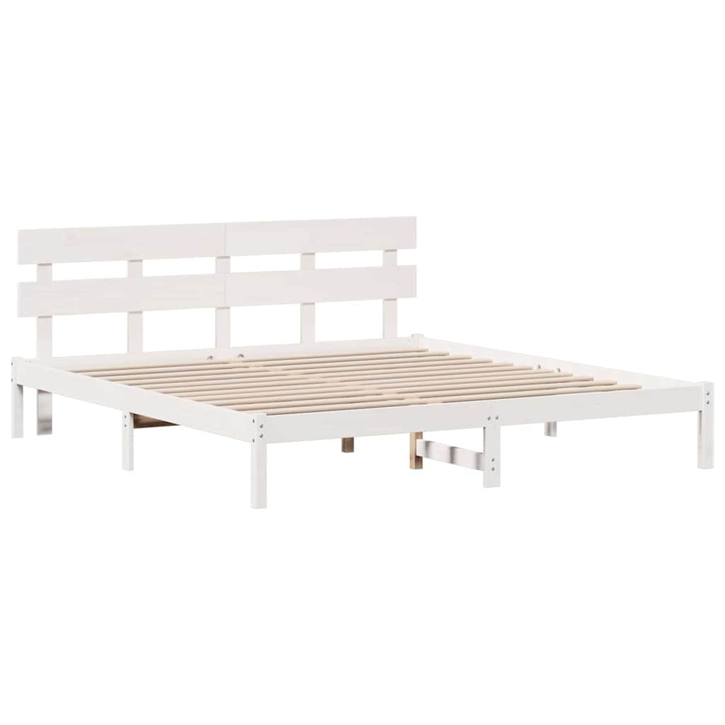 Ramka łóżka Biały 180 x 200 cm Lite drewno sosnowe
