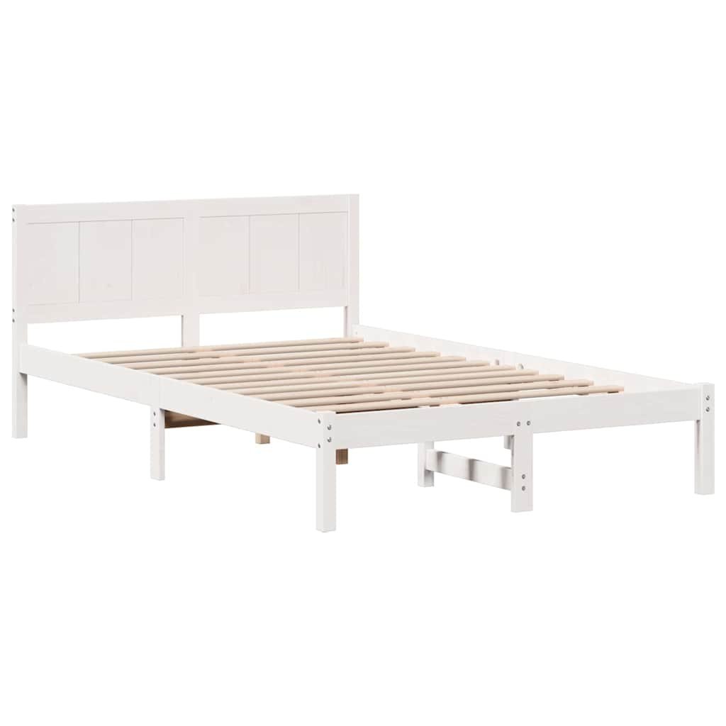 Ramka łóżka Biały 120 x 200 cm Lite drewno sosnowe