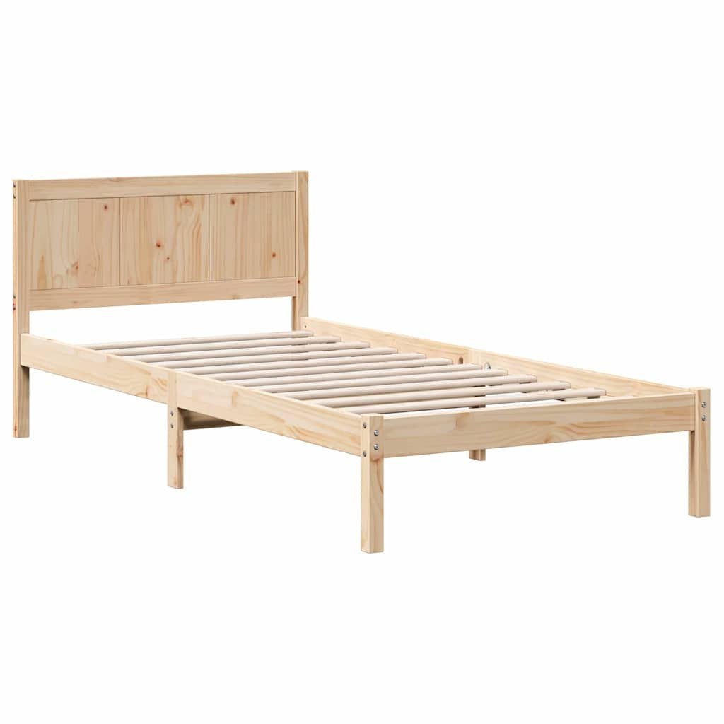Ramka łóżka Brązowy 75 x 190 cm Lite drewno sosnowe