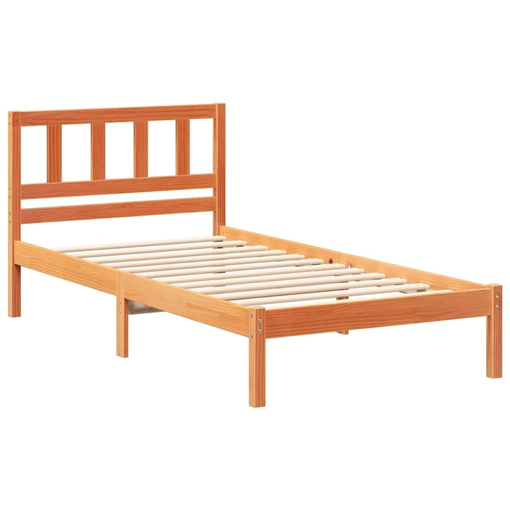 Ramka łóżka Woskowy Brąz 90 x 190 cm Lite drewno sosnowe