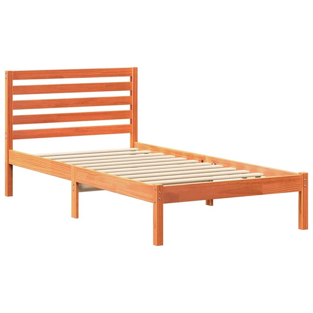 Ramka łóżka Woskowy brąz 100 x 200 cm Lite drewno sosnowe Lumarko!