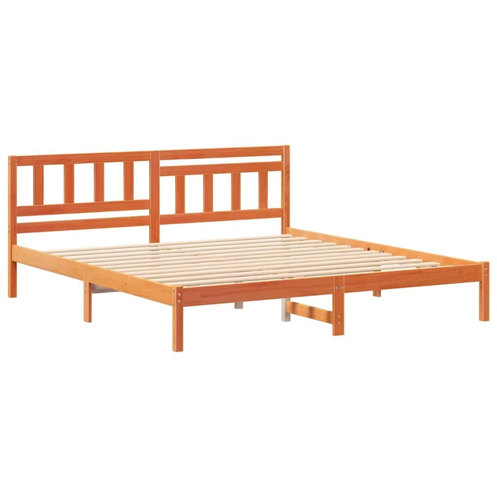 Ramka łóżka Woskowy brąz 150 x 200 cm Lite drewno sosnowe Lumarko!